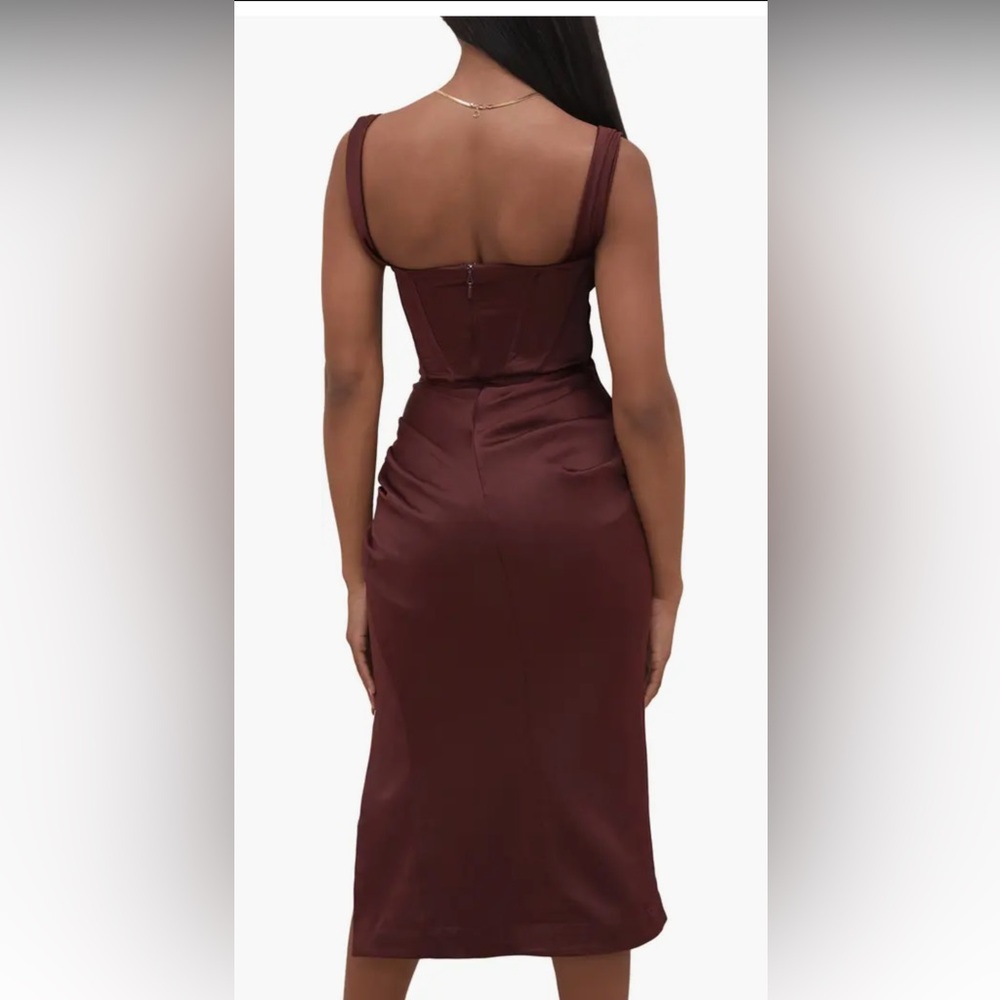 House of CB Rhoda Raisin Off the Shoulder Corset MIDI Dress Sz XSmall - Picture 2 of 4